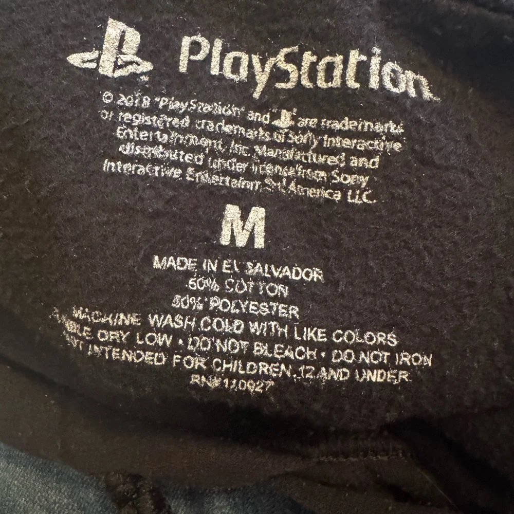 PlayStation‎ Hoodie Japan 1994 Logo Black Pullover Gamer Sweatshirt Men’s M